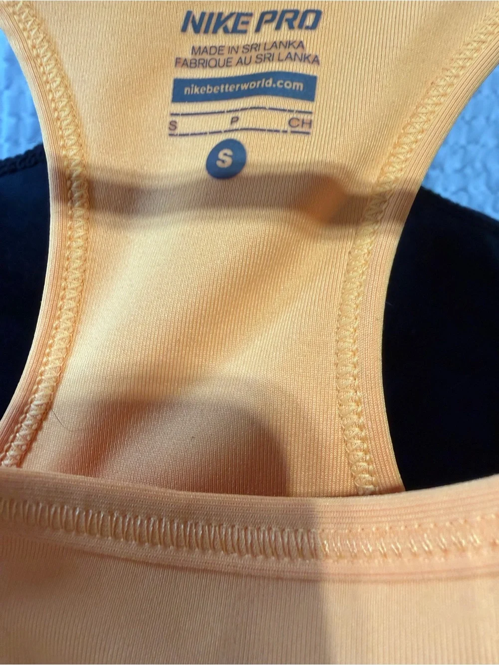 Nike Yellow Racerback Dri-FIT Sports Bra with White Swoosh